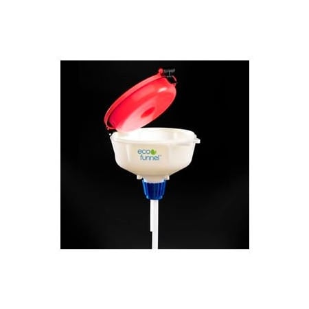 Eco Funnel 8in  with 38-430 Cap Adapter, Red Lid EF-3004C